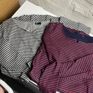 Lot of 2 Striped women’s a line fit and flare dresses - Gray and Red